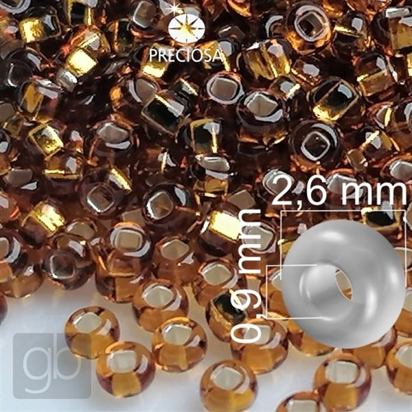 Preciosa Seed beads 9/0 2,6 mm Brown 17090 20 g