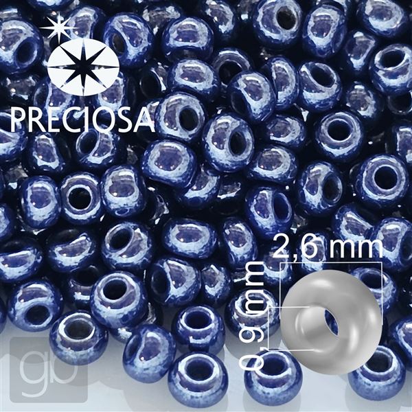 Preciosa Seed beads 9/0 2,6 mm Blue 33061 20 g