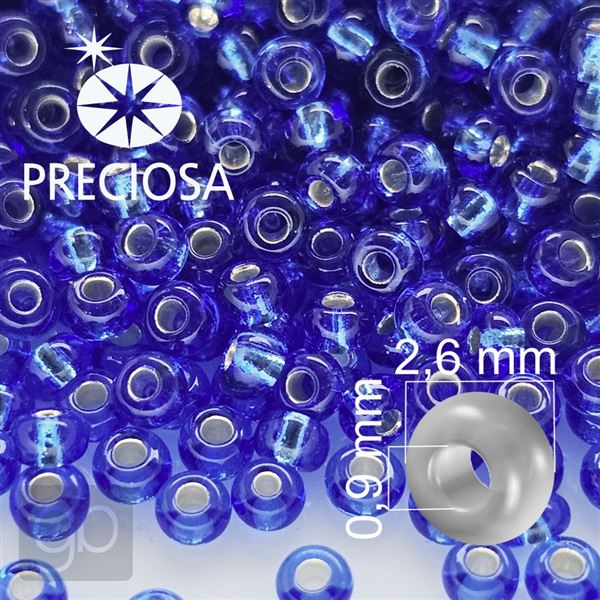 Preciosa Seed beads 9/0 2,6 mm Blue 37050 20 g