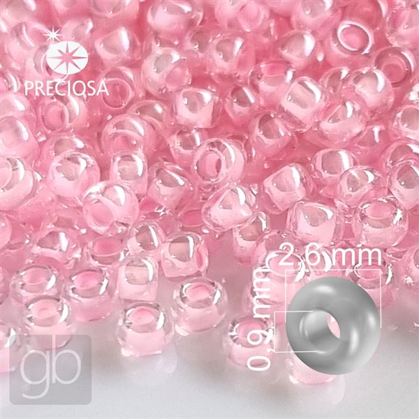 Preciosa seed beads 9/0 2,6 mm Pink 38173 20 g