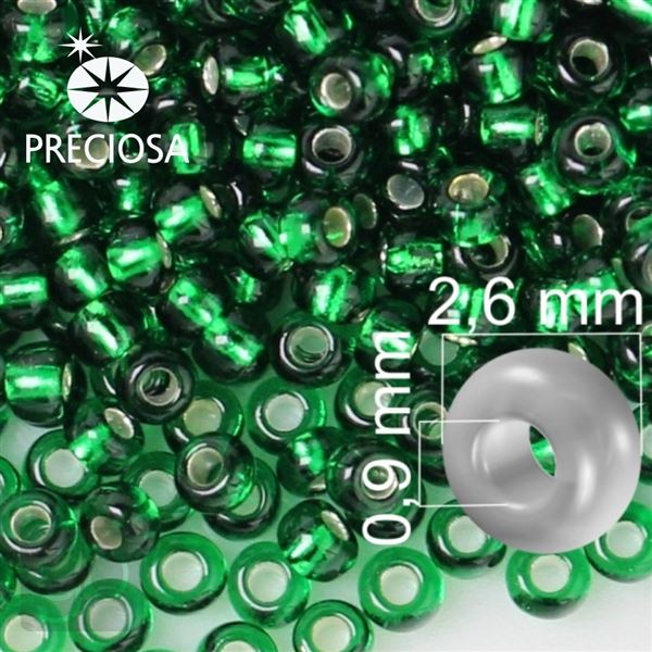 Preciosa Seed beads 9/0 2,6 mm Green 56060 20 g