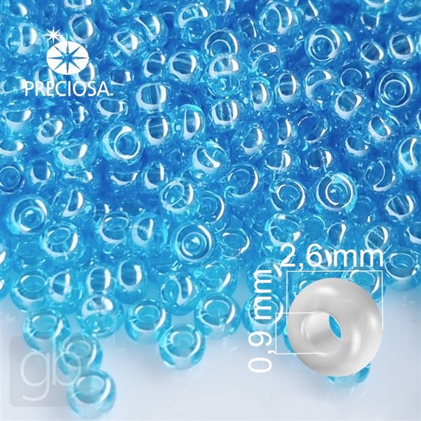 Preciosa Seed beads 9/0 2,6 mm Blue 66010 20 g