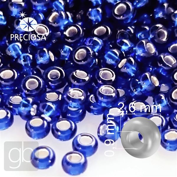 Preciosa Seed beads 9/0 2,6 mm Blue 67300 20 g