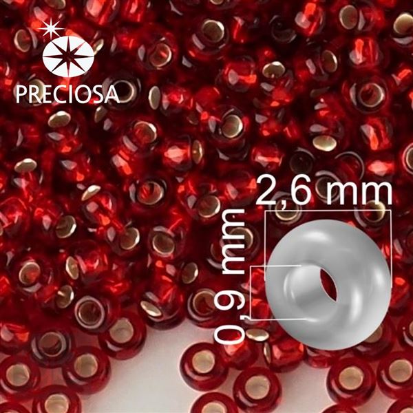 Preciosa Seed beads 9/0 2,6 mm Red 97090 20 g