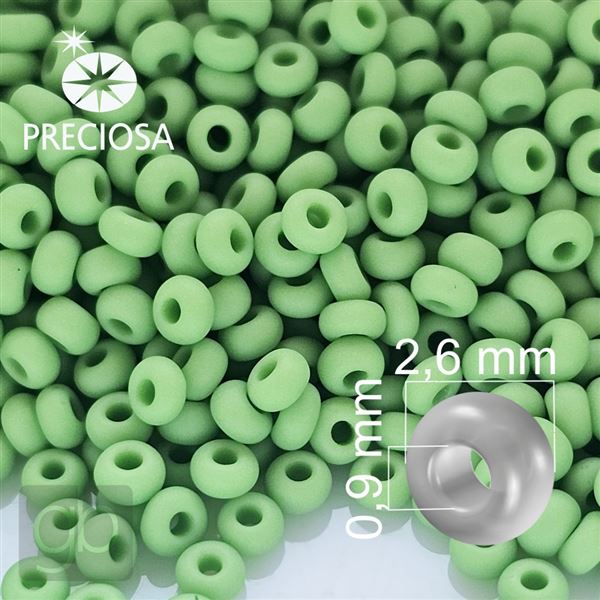 Preciosa Seed beads 9/0 2,6 mm Green MATT 53230 20 g