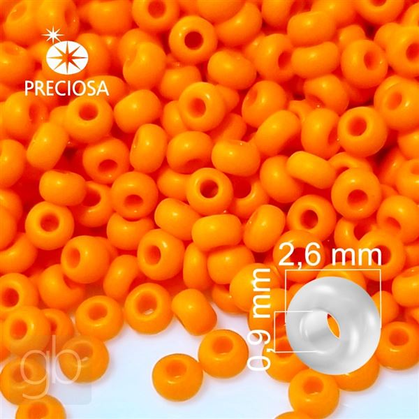 Preciosa Seed beads 9/0 2,6 mm Orange MATT 93140 20 g