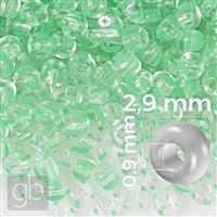 Preciosa STRIPED Seed Beads 9/0 2,6 mm Green Clear 00850 20 g