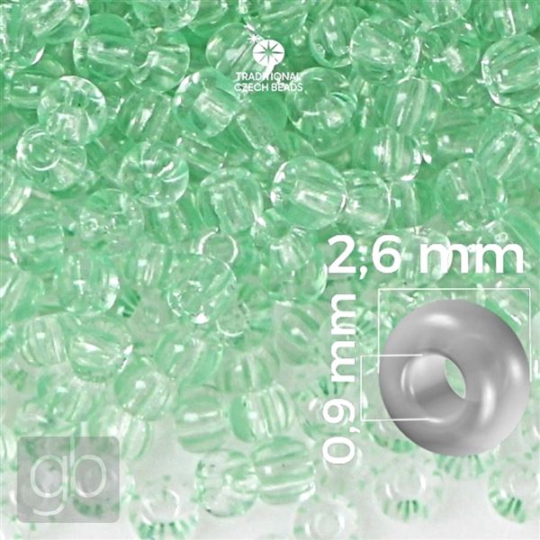 Preciosa STRIPED Seed Beads 9/0 2,6 mm Green Clear 00851 20 g