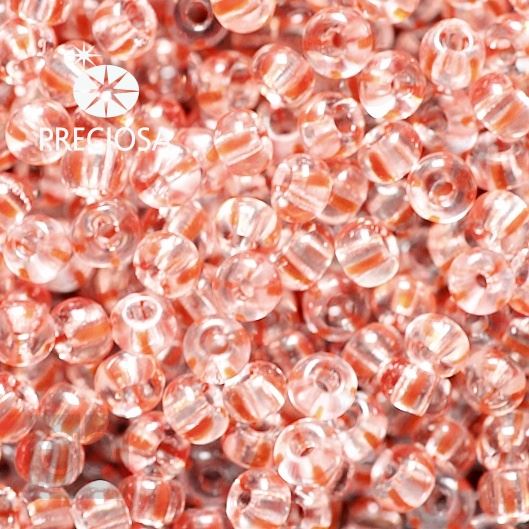 Preciosa STRIPED Seed Beads 9/0 2,6 mm Red Clear 00890 20 g