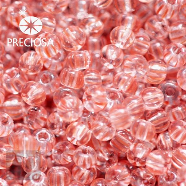 Preciosa STRIPED Seed Beads 9/0 2,6 mm Red Clear 00891 20 g