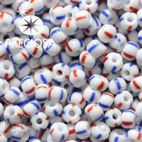 Preciosa STRIPED Seed Beads 9/0 2,6 mm Red Blau 03930 20 g