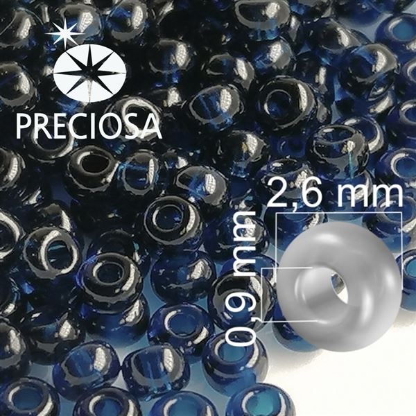 Preciosa Seed beads 9/0 2,6 mm Blue 60100 20 g