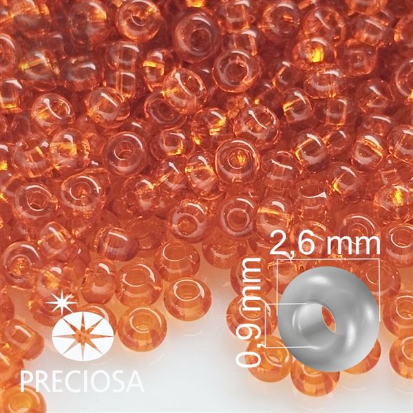 Preciosa Seed beads 9/0 2,6 mm Orange 90030 20 g