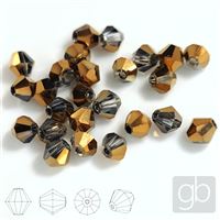 Bicone beads 3 mm 25 ks Bronze SL_F3_104