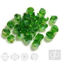 Bicone beads Green 4 mm 25 pcs.  SL_F4_102