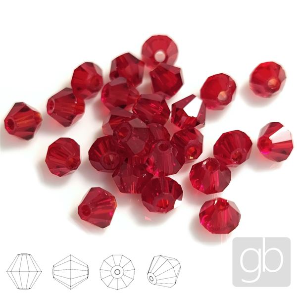 Bicone beads 4 mm 25 pcs. Red SL_F4_106