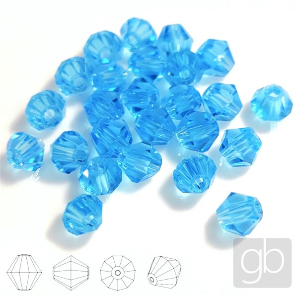 Bicone Rondele beads 4 mm 25 pcs. Blue SL_F4_110