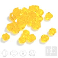 Bicone Rondele beads 4 mm Yellow 25 pcs. SL_F4_111