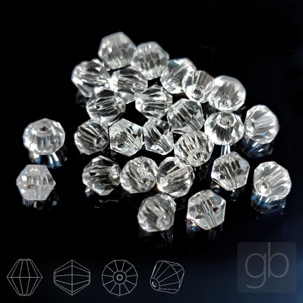 Bicone 4 mm 25 pcs. Clear SL_F4_97