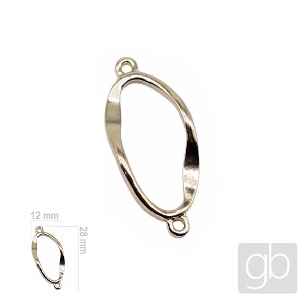 Connecting part Ellipse 28 x 12 mm Rose gold