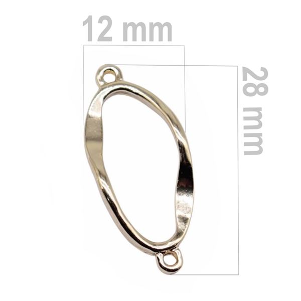 Connecting part Ellipse 28 x 12 mm Rose gold