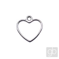 Heart connector 14 x 13 mm 1 pc Silver