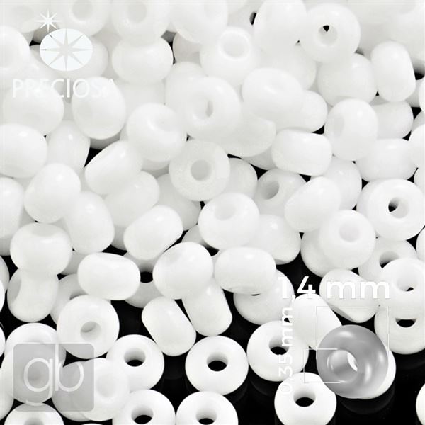 Preciosa seed beads 16/0 1.4 mm White 03050 20 g