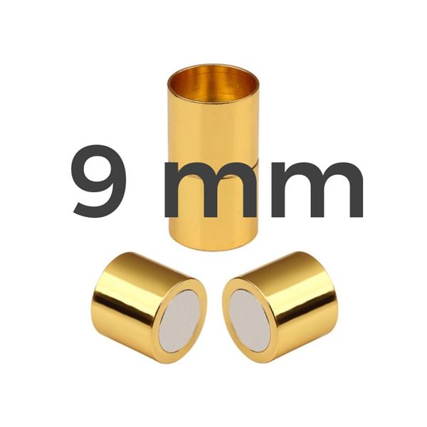 Magnetic Clasps Connector GOLD Surgical steel 9 mm