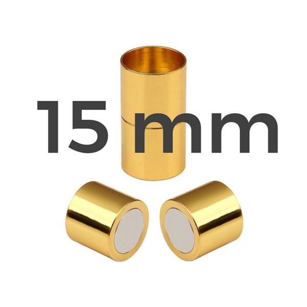 Magnetic Clasps Connector GOLD Surgical steel 15 mm