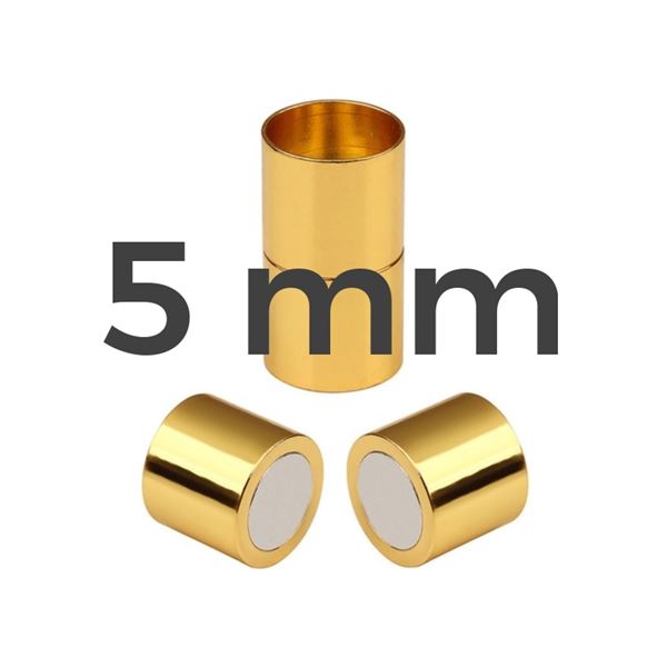 Magnetic Clasps Connector GOLD Surgical steel 5 mm