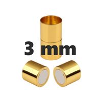 Magnetic Clasps Connector GOLD Surgical steel 3 mm