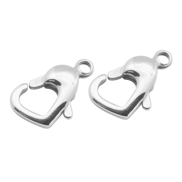 Closing carabiner heart 10 x 14 mm SILVER