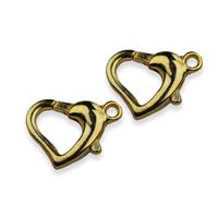 Closing carabiner heart 10 x 14 mm Gold